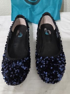 Bon Bonite Women's Navy Sequin Ballet Flats Size 9-9.5